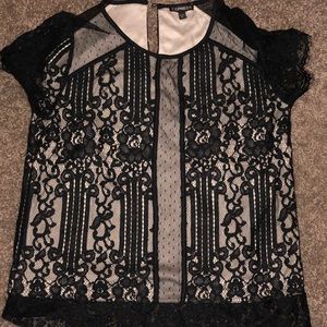 Express black lace shirt
